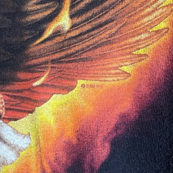 Vintage Harley Davidson Flaming Eagle Hollywood California T Shirt 2006 - Picture 4 of 6